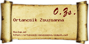 Ortancsik Zsuzsanna névjegykártya